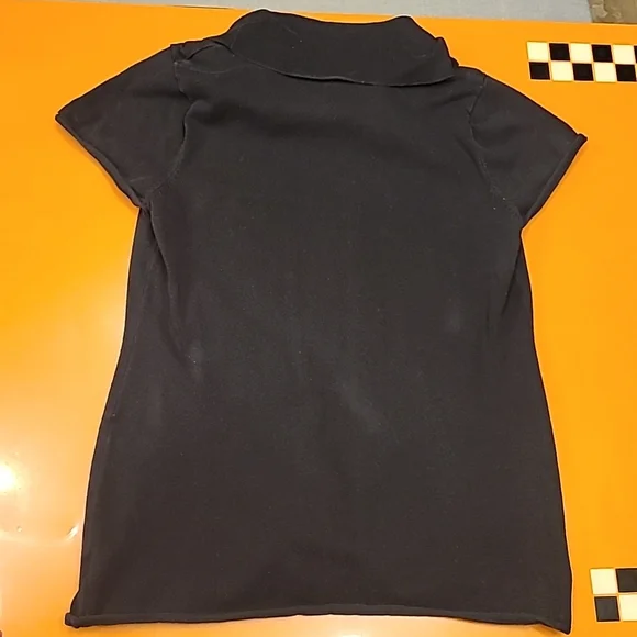 a.n.a. Women's Black Short Sleeved Turtleneck Sweater, Size XL - Picture 2 of 4